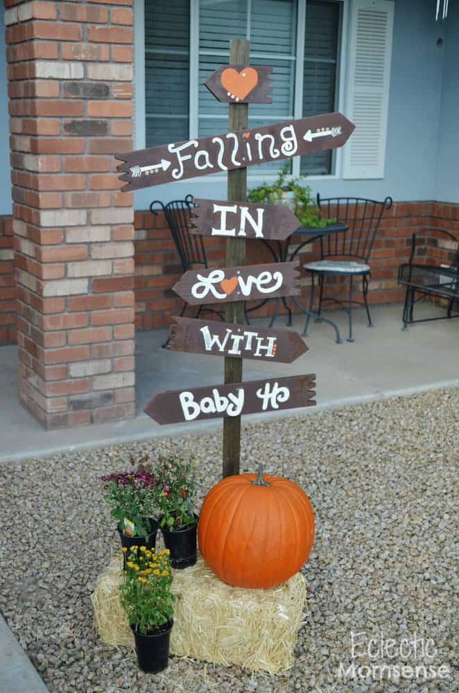 Little pumpkin baby shower signs. (image credit: Eclectic Momsense)