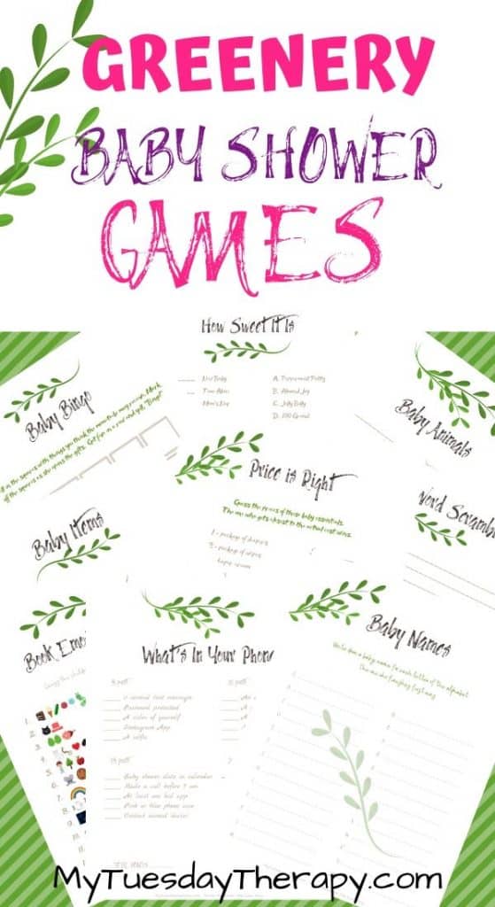 Greenery Baby Shower Games Printable