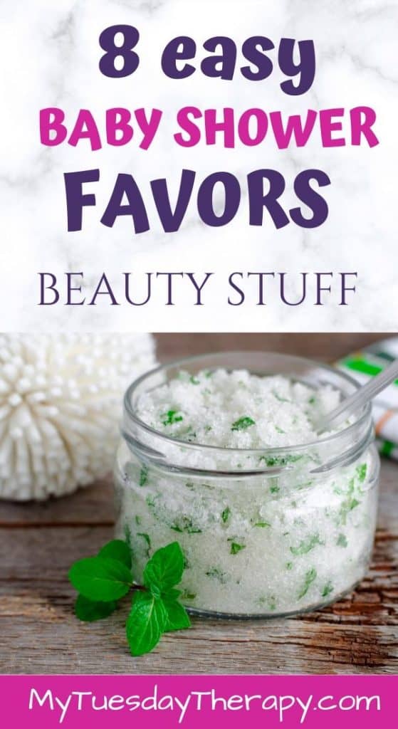 Easy Baby Shower Favors: Beauty Products. Sugar Scrub.