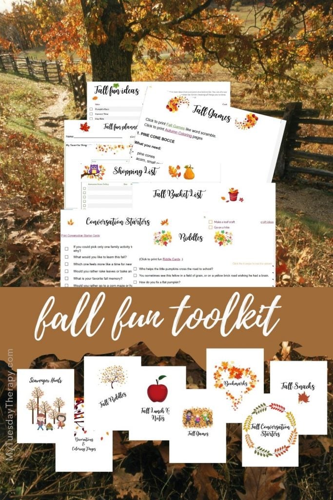 Fall Fun Toolkit! Fall activity printables.