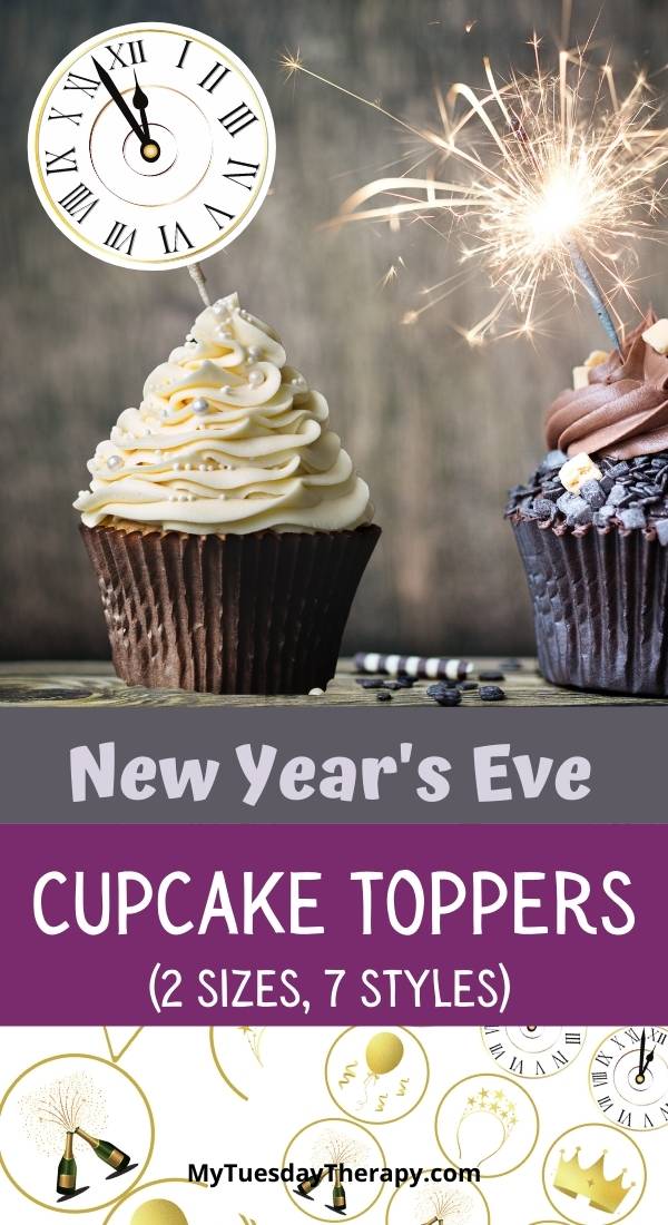 New Year's Eve Cupcake Toppers