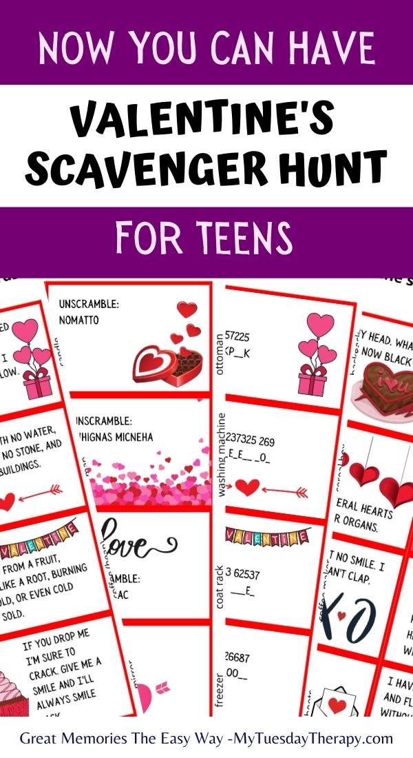 Valentine's Day Scavenger Hunt Clues Printable